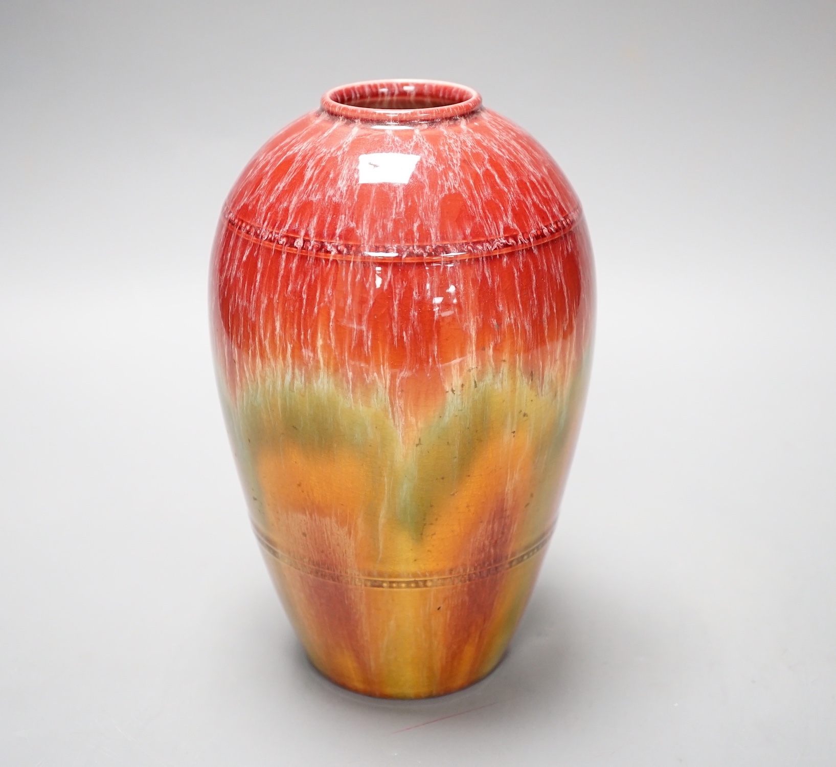 A Bretby flambe vase, impressed no 2217, 18.5cm